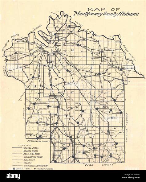 1918 map of Montgomery County, Alabama Stock Photo - Alamy