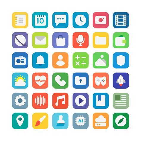 Mobile App Icon Set Vector Art, Icons, and Graphics for Free Download