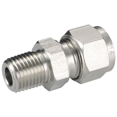 Male Thread Bspt Male Connectors Stainless Steel Twin Ferrule