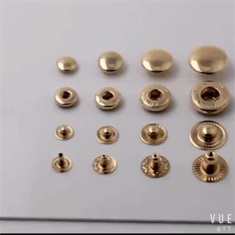 Mm Gold Plating Fastener Snap Button For Garments Handbags Purses