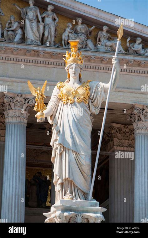 Statue Of The Goddess Pallas Athene Vienna Austria Stock Photo Alamy