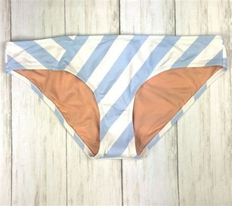 NWT NEW J CREW Surf Hipster Bikini Bottom Asymmetric Stripe K4866 PIV