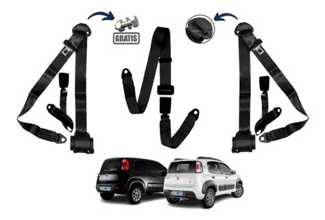 Kit Cinto Seguran A Fiat Uno Vivace Traseiro Retr Til Preto