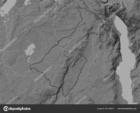 Muchinga Province Zambia Bilevel Elevation Map Lakes Rivers Stock Photo