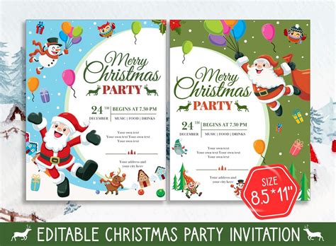 Editable Christmas Party Letter To Parents And Invitations 2 Designs 2