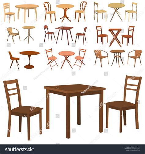 Set Furniture Table Chair Stock Vector (Royalty Free) 1355833961 ...