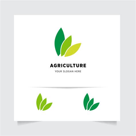 Flat Emblem Logo Design For Agriculture With The Concept Of Green