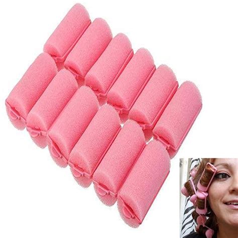 12 Medium Soft Foam Cushion Hair Rollers Curlers Salon Styling Waves