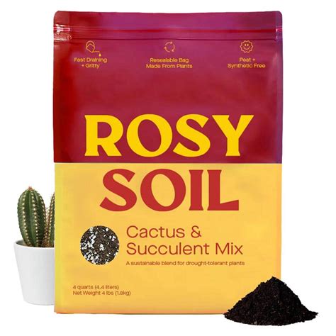 Rosy Soil 4 Qt Cactus And Succulent Potting Mix Microbially Active