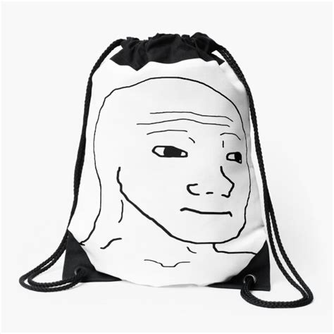 Feels Guy Wojak Meme Drawstring Bag For Sale By Freelaffs Redbubble