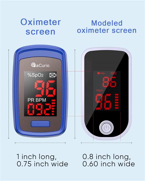 Oxygen Monitor Finger Adults ACurio Pulse Oximeter Oxygen Meter Blood