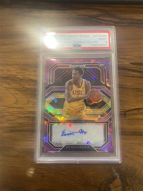 2021 Prizm Draft Picks Evan Mobley Purple Ice Auto 29 RC PSA 9 EBay