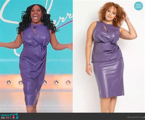 Wornontv Sherris Purple Leather Slash Cutout Dress On Sherri Sherri Shepherd Clothes And