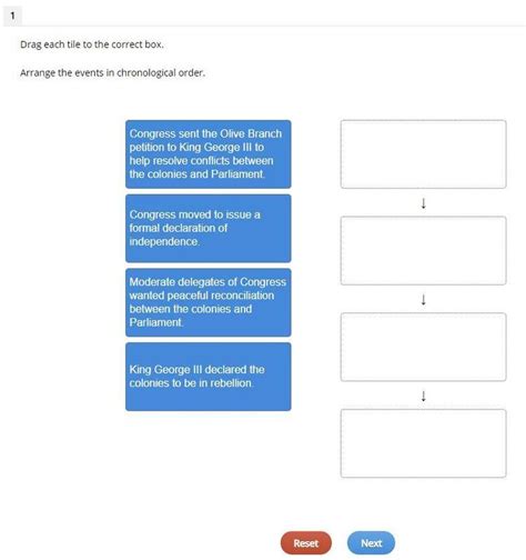 FREE Drag Each Tile To The Correct Box Arrange The Events In