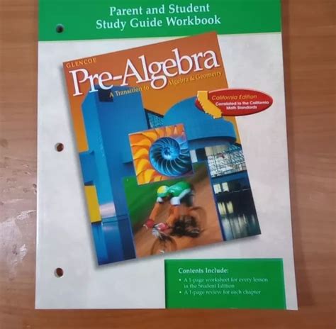 Parent And Student Study Guide Workbook Glencoe Pre Algebra Ebay