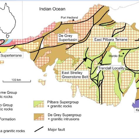 Geological Map Of The Pilbara Craton In Western Australia Modified