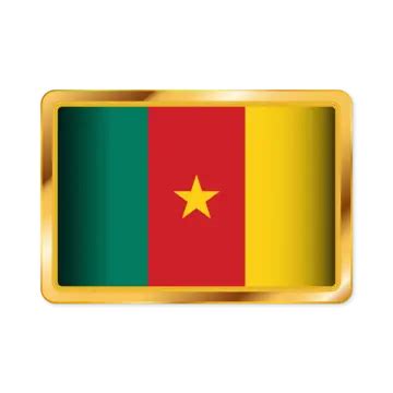 Cameroon Square Badge Flag Vector Cameroon Cameroon Flag Cameroon