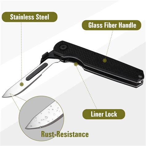 Buy Swiss Tech 3 5 Inch Replaceable Blade Hunting Knife Folding Scalpel With 5 Replacement