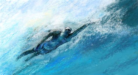 Swimming Painting at PaintingValley.com | Explore collection of ...