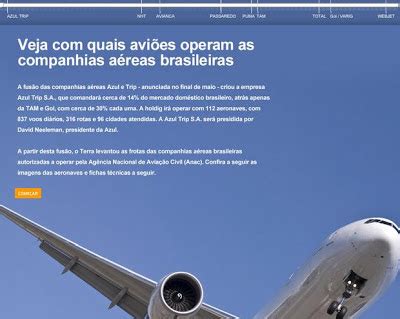 NOTÍCIAS E HISTÓRIAS SOBRE AVIAÇÃO Veja quais aviões operam as