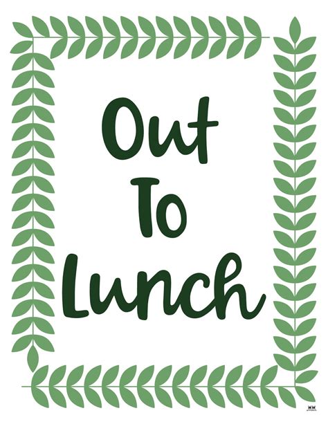 Out To Lunch Signs 15 Free Signs Printabulls