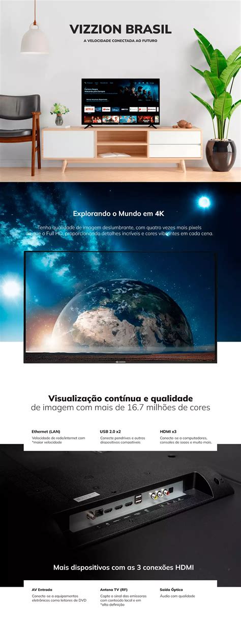 Smart TV 58 4K Android Vizzion Brasil Sua próxima TV está aqui