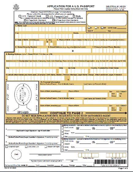 Application Form Application Form For Us Passport