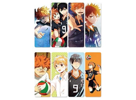 Package Of Eight Bookmarks With Characters From Haikyuu Anime Series