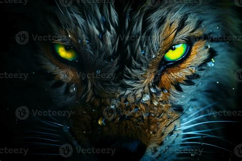 Ai Generated Untamed Spirit Wild Nature Predators Face Eyes And