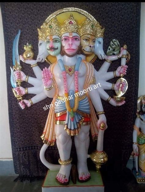 White Stone Hanuman Marble Statue Packaging Type Wooden Box Size 1