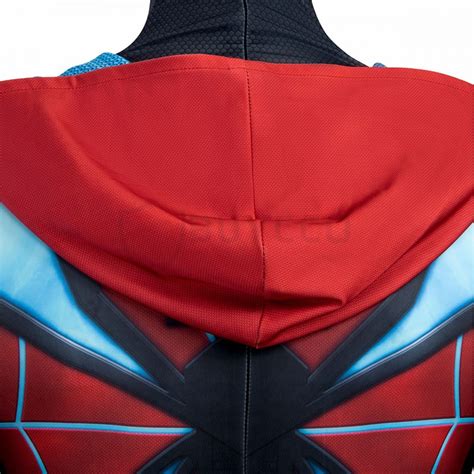 PS5 Marvel Spider Miles Morales Evolved Cosplay Costume Printed Suit