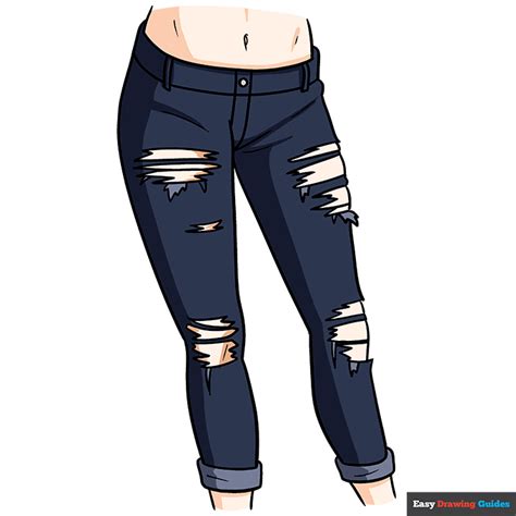 How To Draw Anime Ripped Jeans Easy Step By Step Tutorial Jeans