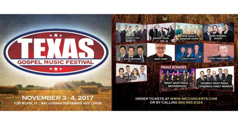 Texas Gospel Music Festival 2017 Lineup Nov 3 4 2017