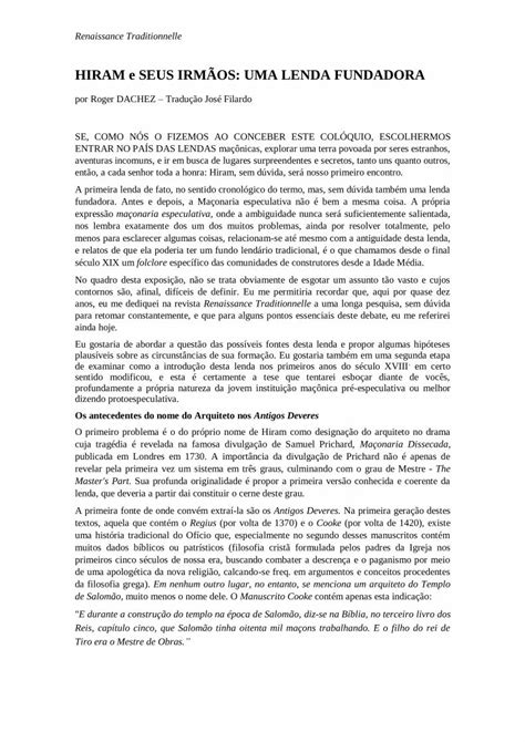 PDF HIRAM e SEUS IRMÃOS UMA LENDA FUNDADORA PDF fileRenaissance