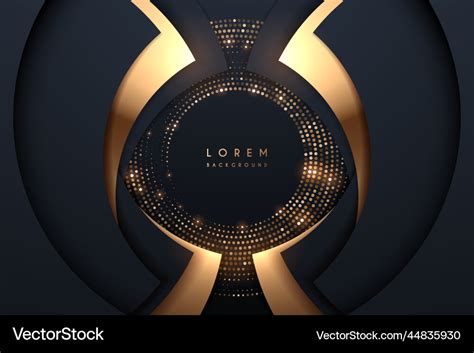 Abstract black and gold circle luxury background Vector Image