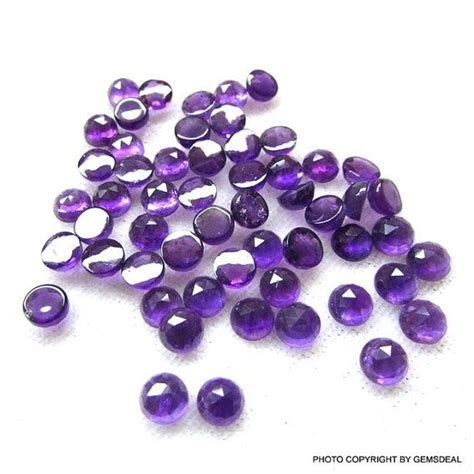 5 Pieces 5mm Amethyst Round Rosecut Cabochon Gemstone Amethyst Rosecut