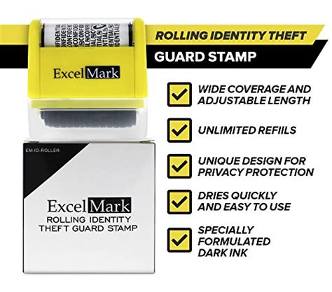 ExcelMark Rolling Identity Theft Guard Stamp ID Theft Stamp With