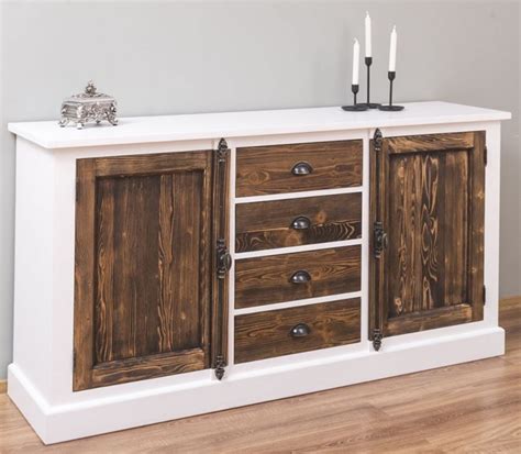 Casa Padrino Landhausstil Sideboard Wei Dunkelbraun X X H