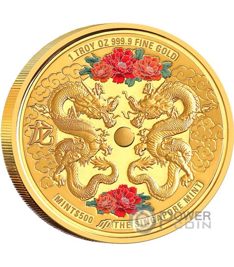 DRAGON Lunar Year 1 Oz Gold Medal 500 Singapore 2024