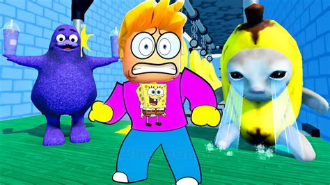 Roblox Escape Grimace And Banana Cat Obby Youtube