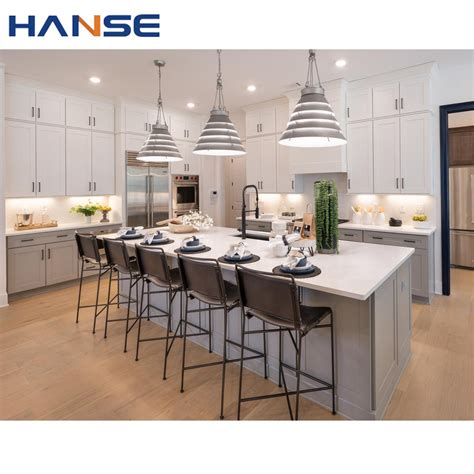 American Style Home Cabinets Custom Made White Solid Wood Kitchen