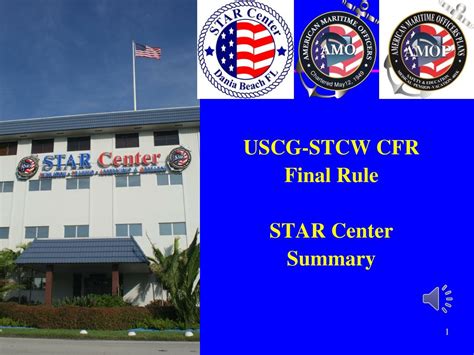 Ppt Uscg Stcw Cfr Final Rule Star Center Summary Powerpoint