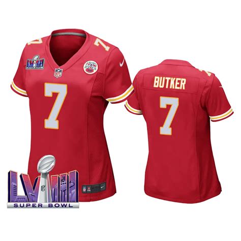 Super Bowl Lviii Kansas City Chiefs Harrison Butker Red Game Jersey Women Nb Jersey