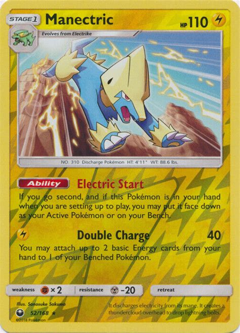 Manectric 52 168 Reverse Holo Foil Rare SM Celestial Storm Pokemon