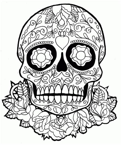 Sugar Skull Coloring Page Coloring Home