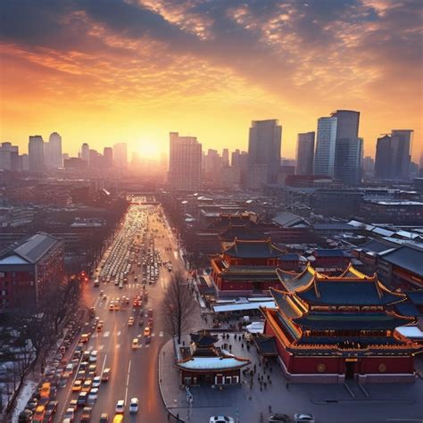 A photo of view of cityscape in beijing | Premium AI-generated image