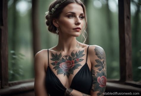 Ukrainian Woman with Full Body Tattoo | Stable Diffusion Online