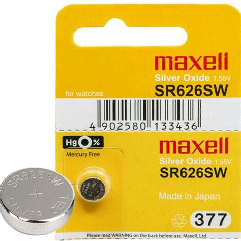 ORIGINAL MAXELL BATTERY SR626SW 377 JAPAN AG4 WATCHES EQUIPMENT