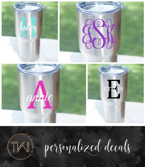 Custom Monogram Decal For 20oz Or 30oz Yeti Rambler Cup This Monogram