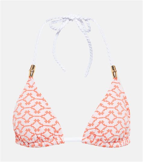 Ibiza Printed Bikini Top In Pink Heidi Klein Mytheresa